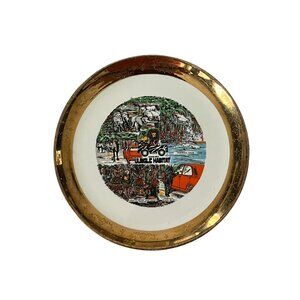 Vintage Warner Bros Jungle Habitat Souvenir Plate Gold Rim 9 Inch West Milford N